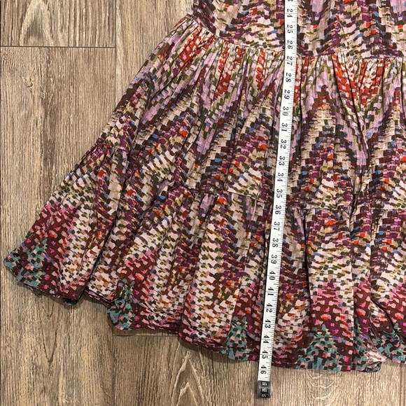 Anthropologie Conditions Apply Women's Size 4 Zig Zag Tiered Maxi Cotton Dress - Picture 13 of 13